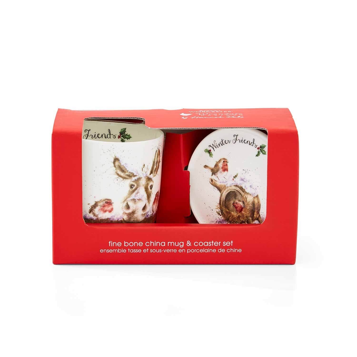 Wrendale Designs Winter Friends Mug & Coaster Set image number null